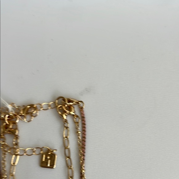 Gold and Genuine Mother of Pearl Layered Necklace Set - Picture 5 of 6